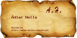 Ádler Hella névjegykártya